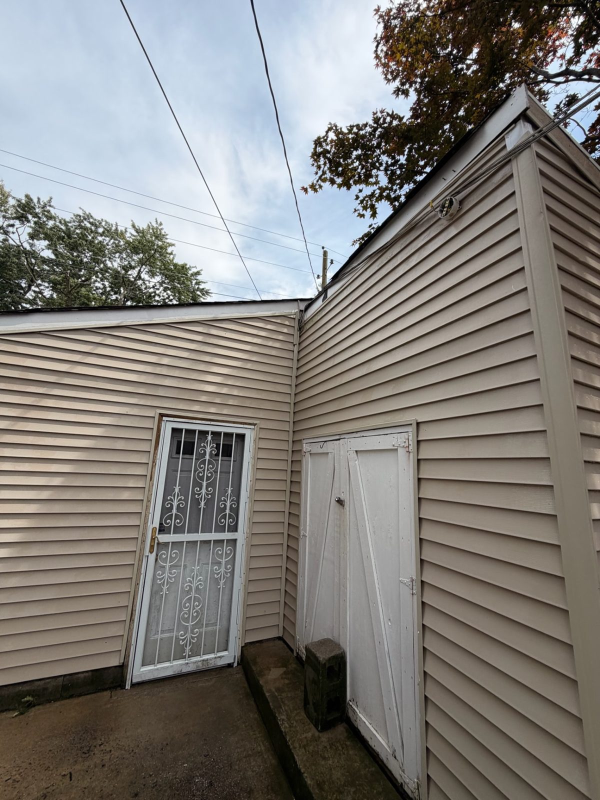 After: Rear elevation siding and door cleaning